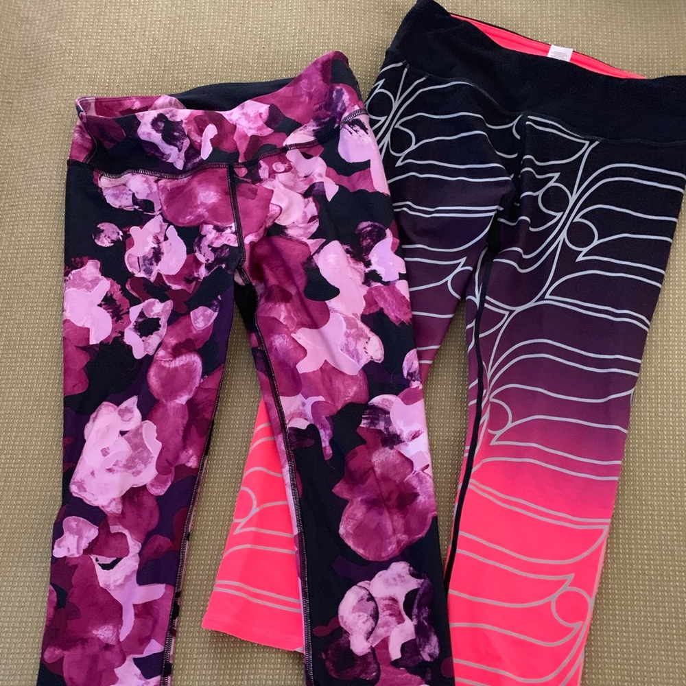 Two pairs Fabletics crop yoga/workout pants. XS.